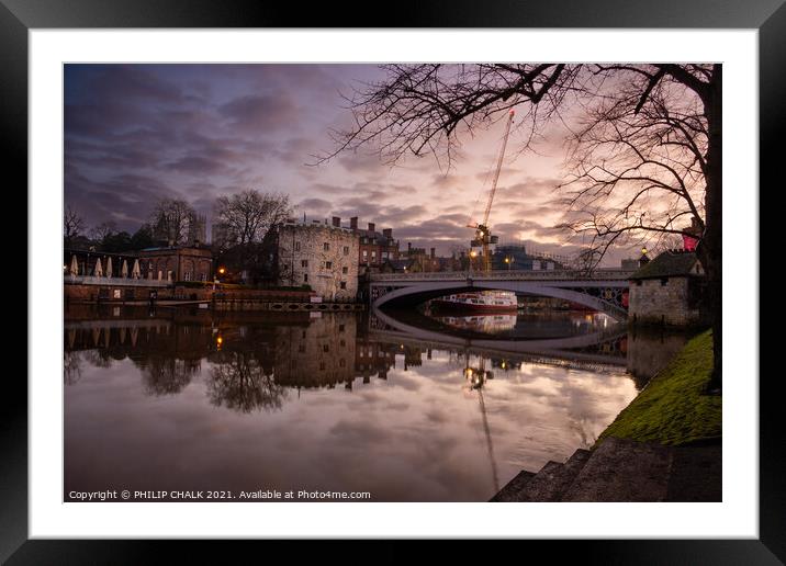 Lendal bridge over the river ouse in York 642 Framed Mounted Print by PHILIP CHALK