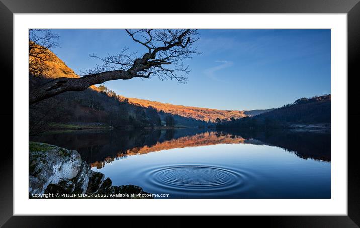 Rydal water ripples 667 Framed Mounted Print by PHILIP CHALK