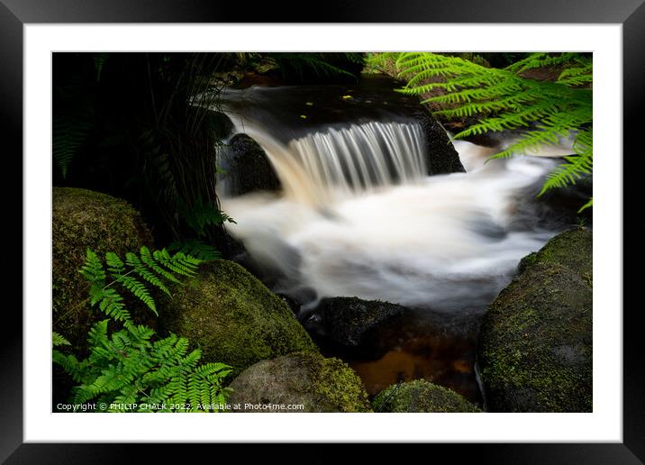Babbling brook in the peak district 695 Framed Mounted Print by PHILIP CHALK