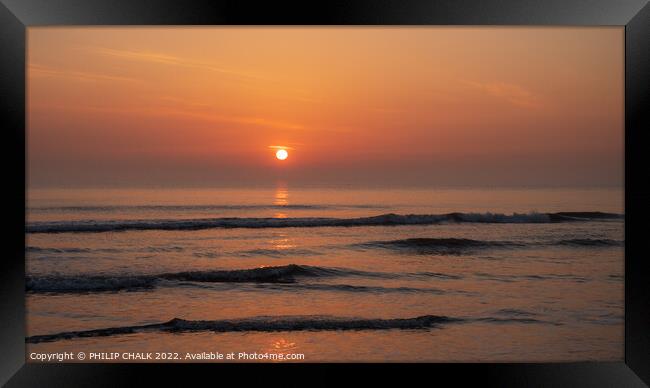 Sunrise over the ocean 697 Framed Print by PHILIP CHALK