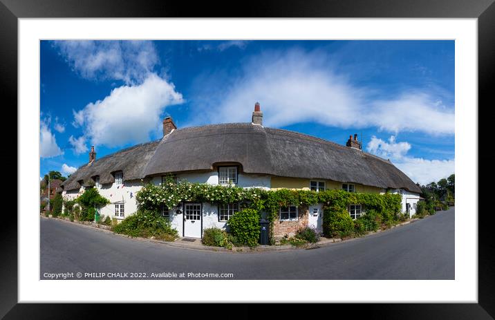 Thatched cottages in Dorset 745  Framed Mounted Print by PHILIP CHALK