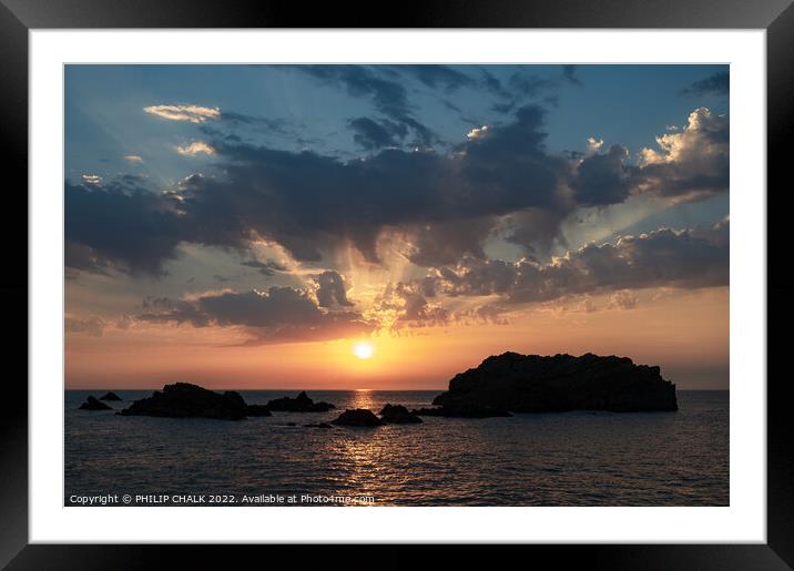 End of the day in Hartland quay Devon 754 Framed Mounted Print by PHILIP CHALK