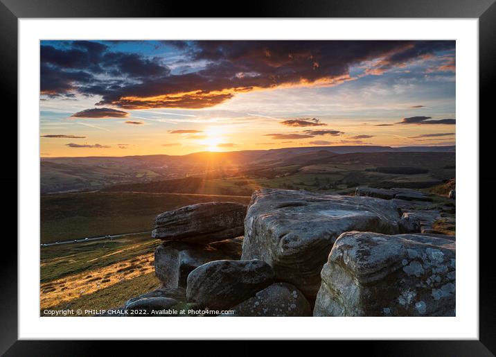 Sunset in the Peak district 770 Framed Mounted Print by PHILIP CHALK