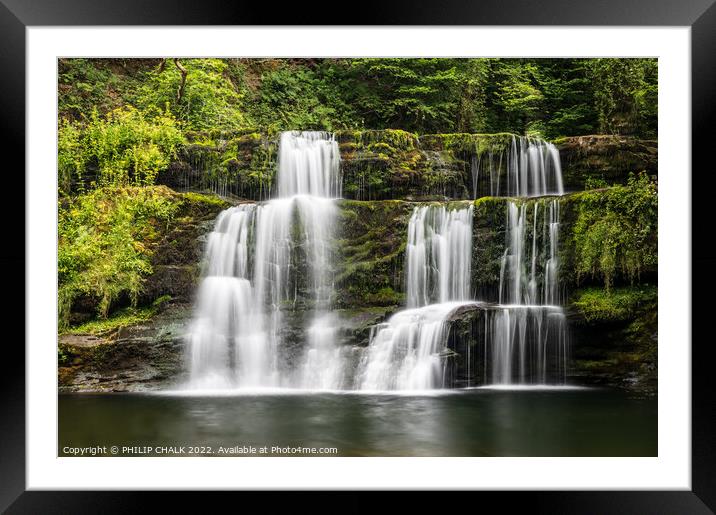 Sgwyd y pannwr waterfall in the Brecon beacons. 781 Framed Mounted Print by PHILIP CHALK