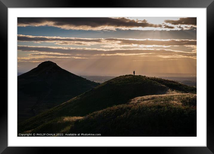 Sunset over Roseberry topping 790 Framed Mounted Print by PHILIP CHALK