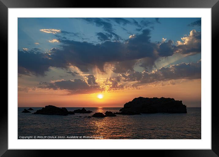 Hartland quay sunset 802 Framed Mounted Print by PHILIP CHALK