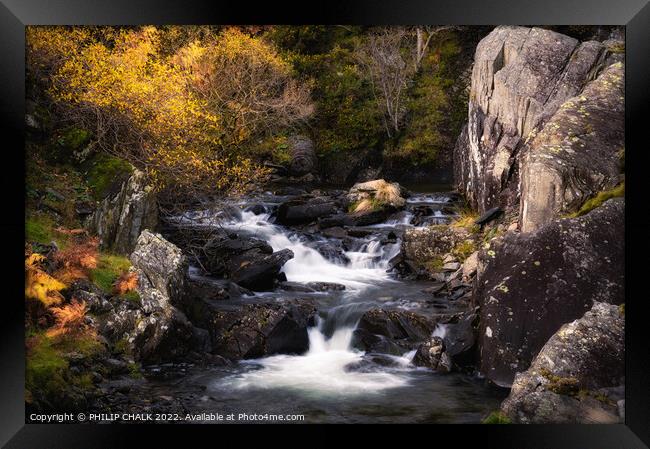 Waterfalls on Torver beck in the lake district near Coniston. 838  Framed Print by PHILIP CHALK