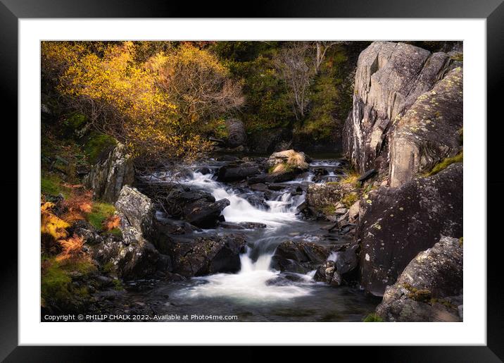 Waterfalls on Torver beck in the lake district near Coniston. 838  Framed Mounted Print by PHILIP CHALK