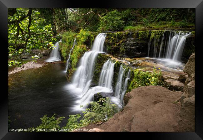 Sgwyd y pannwr waterfall in the Brecon beacons. 863 Framed Print by PHILIP CHALK