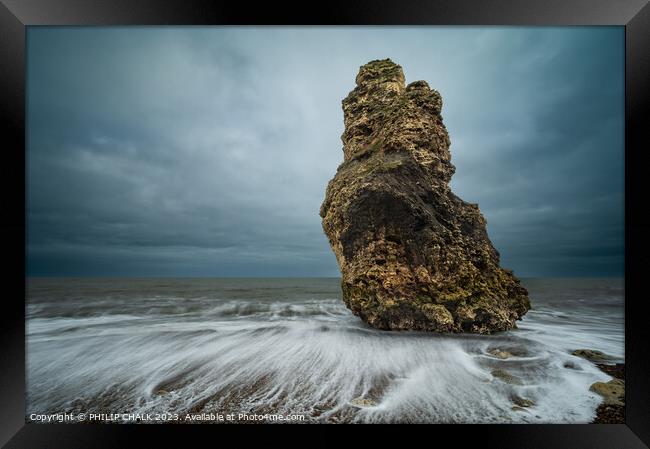 Chemical beach sea stack 881  Framed Print by PHILIP CHALK