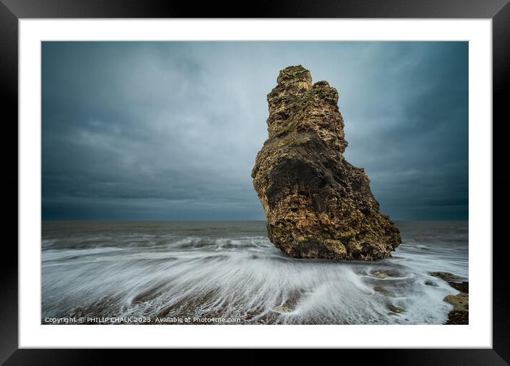 Chemical beach sea stack 881  Framed Mounted Print by PHILIP CHALK
