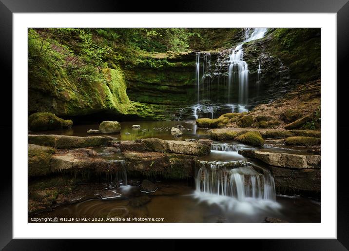 Secluded waterfalls in the Yorkshire dales 891 Framed Mounted Print by PHILIP CHALK