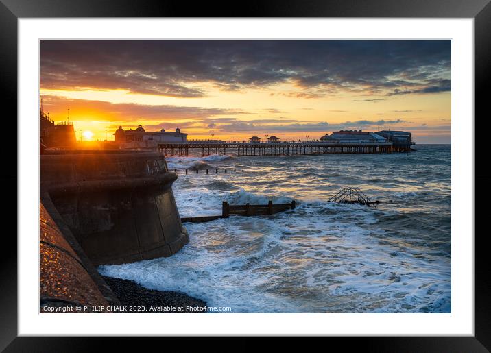 Cromer pier sunset 913  Framed Mounted Print by PHILIP CHALK