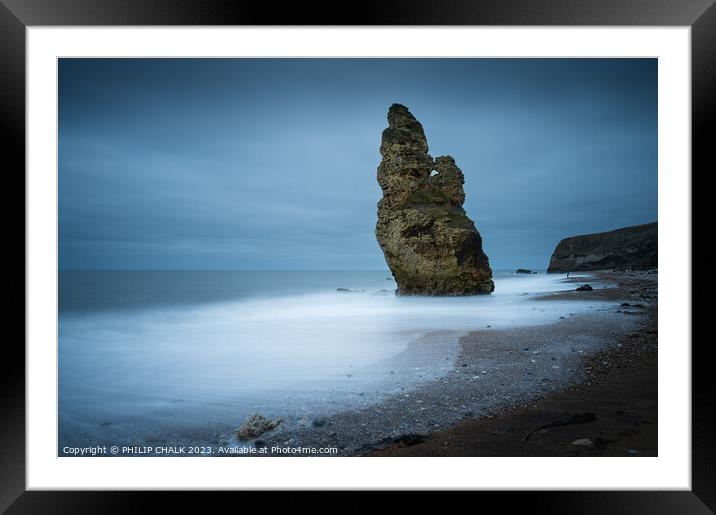 Seaham sea stack 926 Framed Mounted Print by PHILIP CHALK