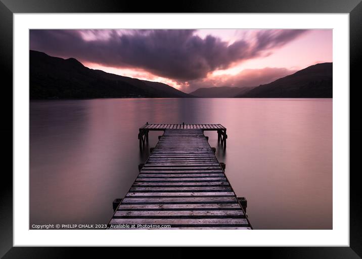 Loch Earn sunset 950 and Scottish fine art Framed Mounted Print by PHILIP CHALK