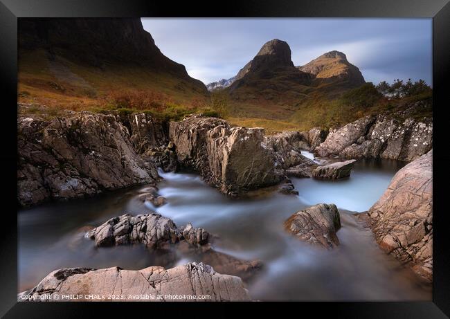 River coe 's' bends Glencoe 1001 Framed Print by PHILIP CHALK