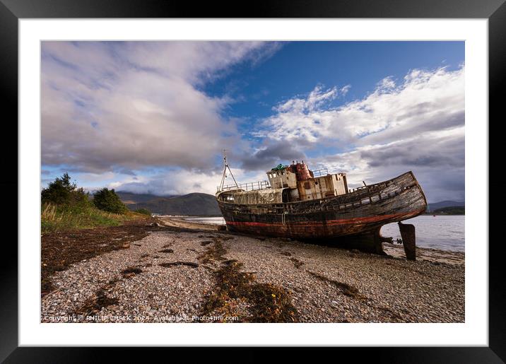 Fort William shipwreck in Corpach  1028 Framed Mounted Print by PHILIP CHALK