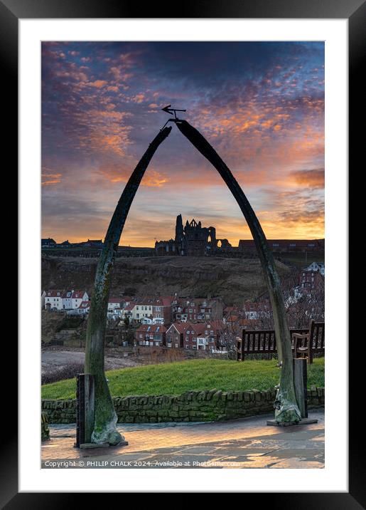 Whitby Whale bones view of the abbey 1043 Framed Mounted Print by PHILIP CHALK
