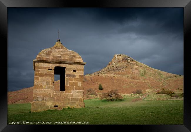 Roseberry topping mood 1073 Framed Print by PHILIP CHALK