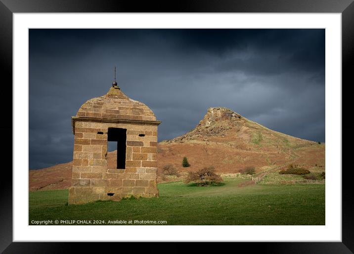 Roseberry topping mood 1073 Framed Mounted Print by PHILIP CHALK