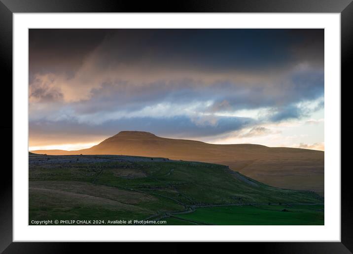 Penyghent sunrise 1078 Framed Mounted Print by PHILIP CHALK