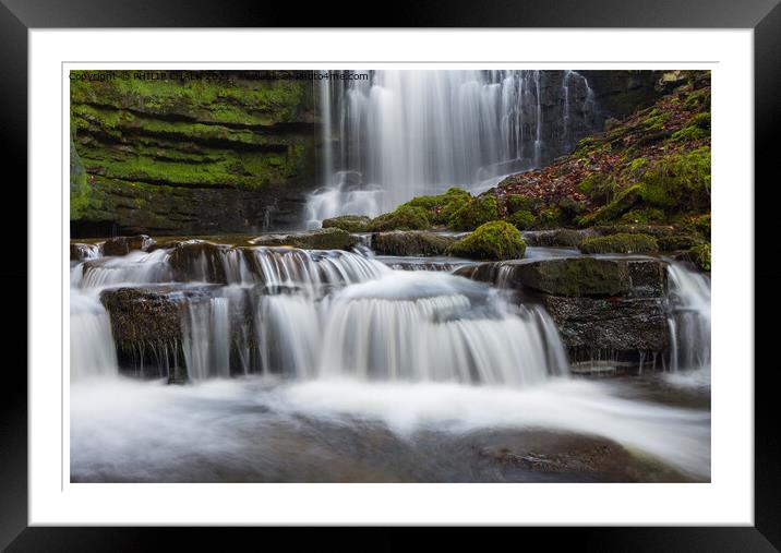 Scalerber falls near settle in the Yorkshire dales 12  Framed Mounted Print by PHILIP CHALK