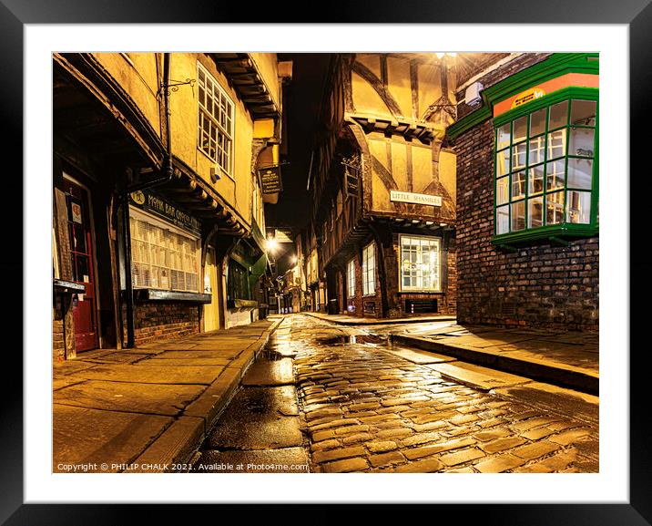 Shambles iconic street in York 21  Framed Mounted Print by PHILIP CHALK