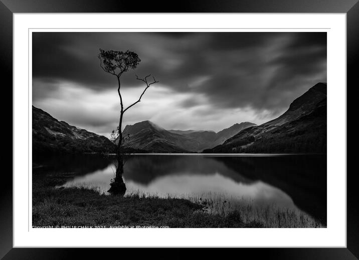 Butteremere in the lake district Cumbria with a lo Framed Mounted Print by PHILIP CHALK