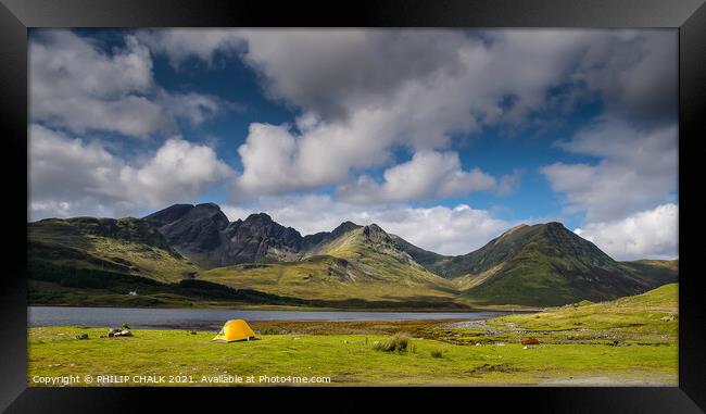 Yellow tent on the Isle of Skye 34 Framed Print by PHILIP CHALK