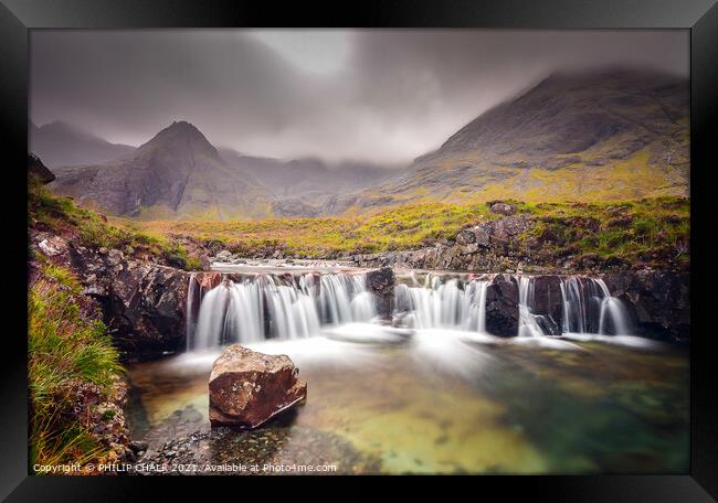 Fairy pools on a wet moody day on the Isle of Skye 83 Framed Print by PHILIP CHALK