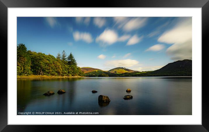 Derwent water looking towards Keswick 96 Framed Mounted Print by PHILIP CHALK