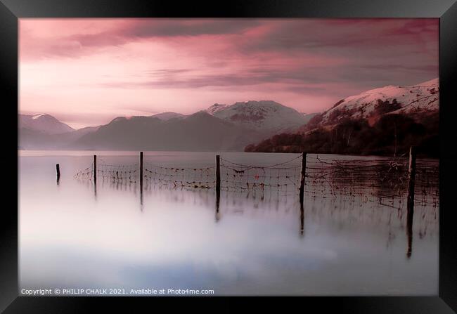 misty sunrise over Ullswater in the lake district 125 Framed Print by PHILIP CHALK