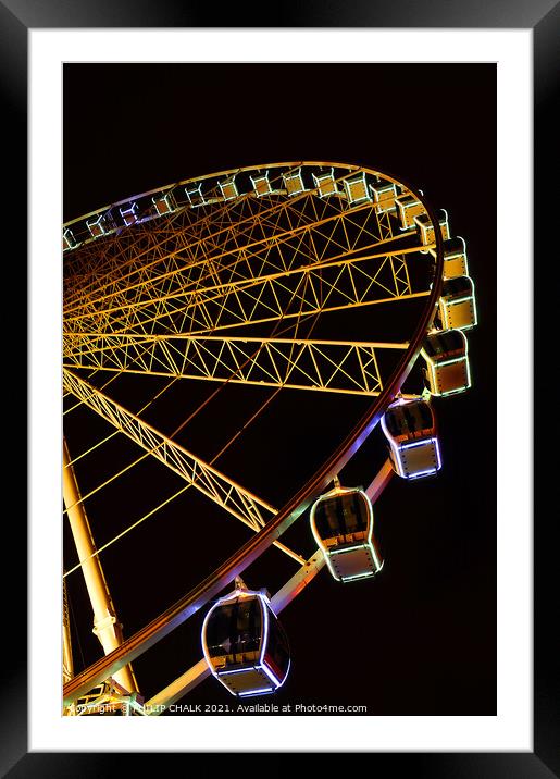 York wheel by night 150 Framed Mounted Print by PHILIP CHALK