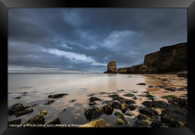 Marsden rock  beach South Shields North east coast Framed Print by PHILIP CHALK