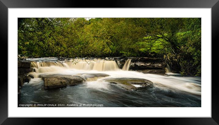 Wain Wath lower falls in The Yorkshire dales 193 Framed Mounted Print by PHILIP CHALK