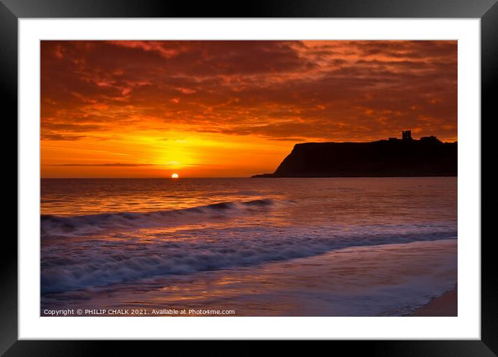 Scarborough sunrise 7.02 am  Framed Mounted Print by PHILIP CHALK