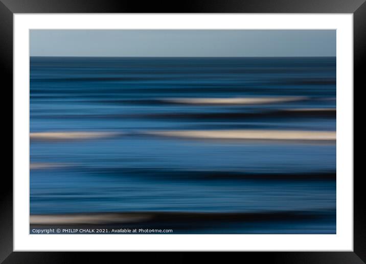 Abstract waves at the seaside 209 Framed Mounted Print by PHILIP CHALK