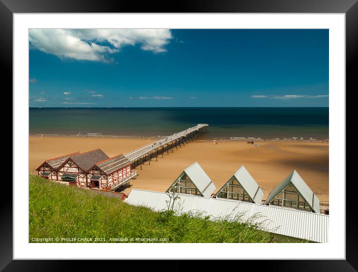 Saltburn By The Sea on a sunny day 230  Framed Mounted Print by PHILIP CHALK