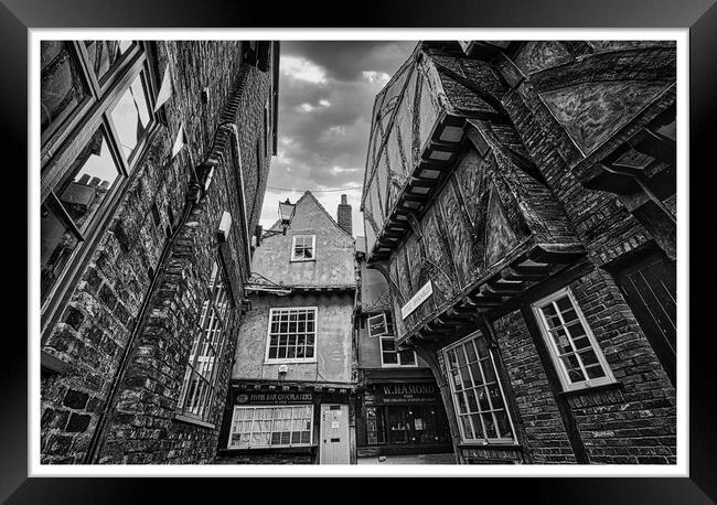 Little shambles in York black and white 261 Framed Print by PHILIP CHALK