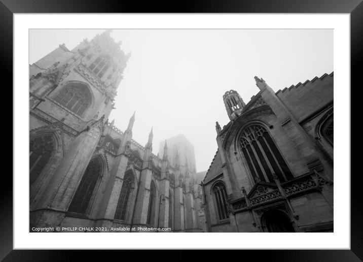 York minster in the mist 269 Framed Mounted Print by PHILIP CHALK