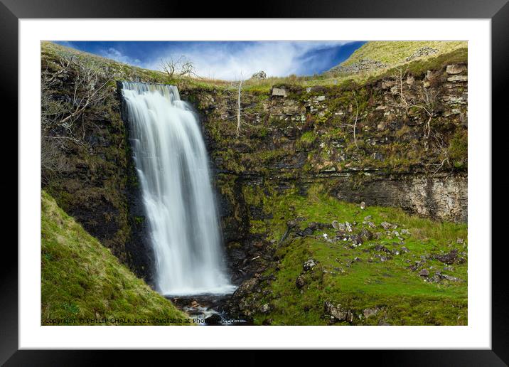 Yorkshire dales waterfall 296 Framed Mounted Print by PHILIP CHALK