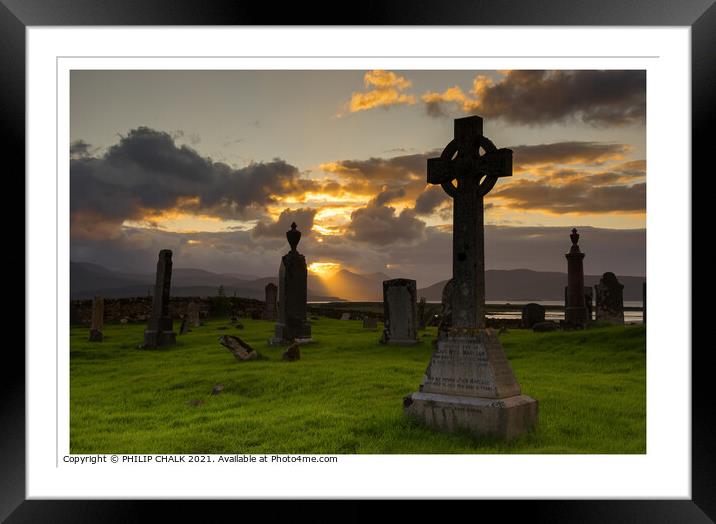 Sunset over a graveyard on the Isle of Skye 310 Framed Mounted Print by PHILIP CHALK