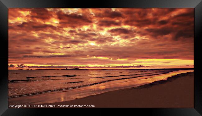 Farne Islands with dramatic sunrise 334  Framed Print by PHILIP CHALK