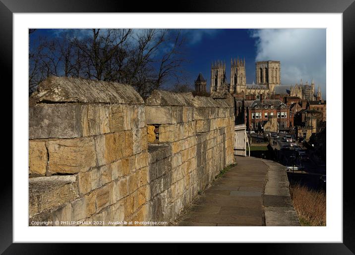 York minster from the bar walls 348  Framed Mounted Print by PHILIP CHALK