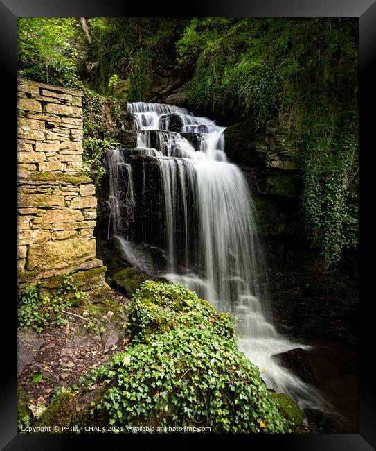 Wensley waterfall Yorkshire dales 388 Framed Print by PHILIP CHALK