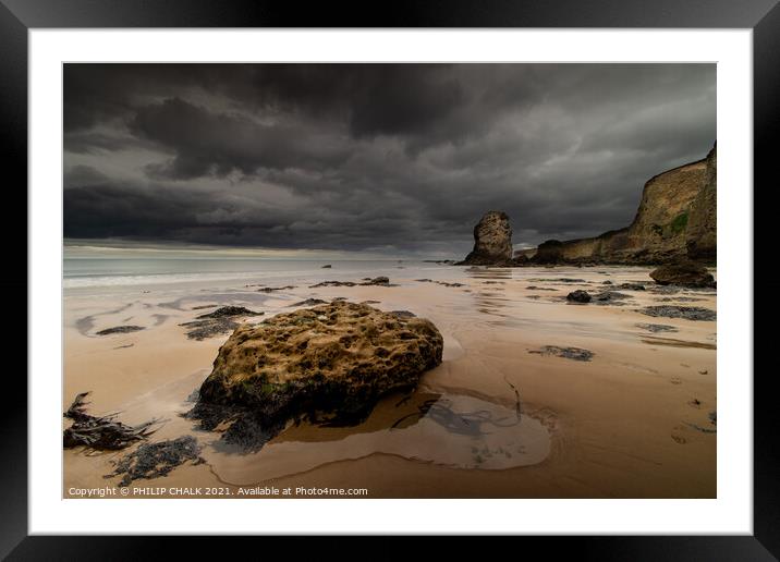 Marsden beach South Shields North east coast 389 Framed Mounted Print by PHILIP CHALK