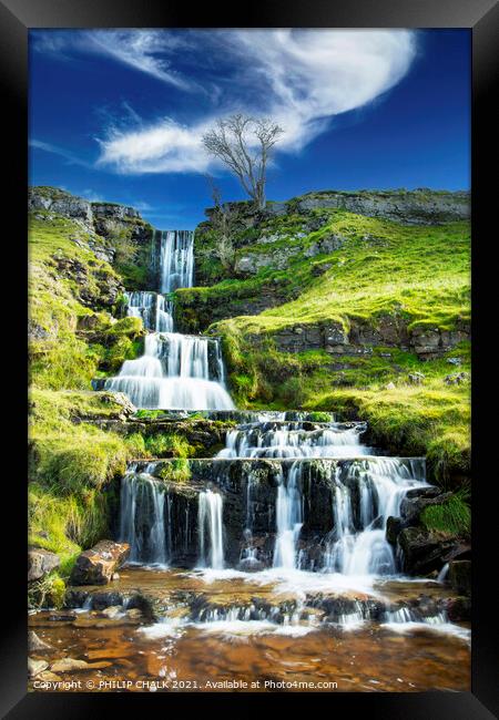 Middle falls Buckden Skipton 390  Framed Print by PHILIP CHALK