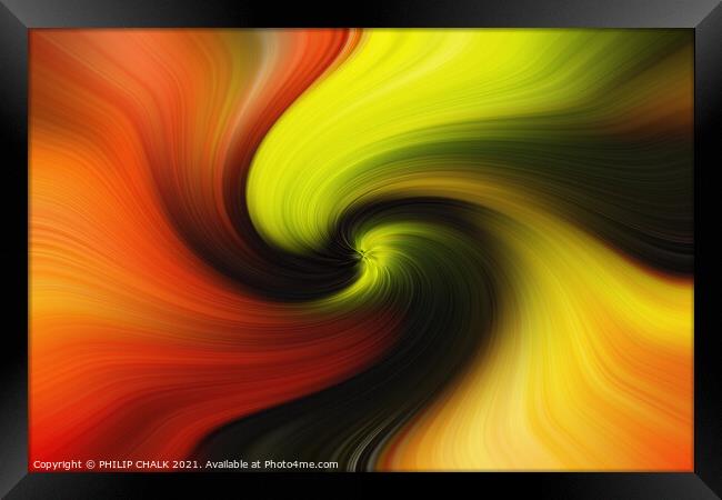 Abstract colourful  twirl pattern 405  Framed Print by PHILIP CHALK