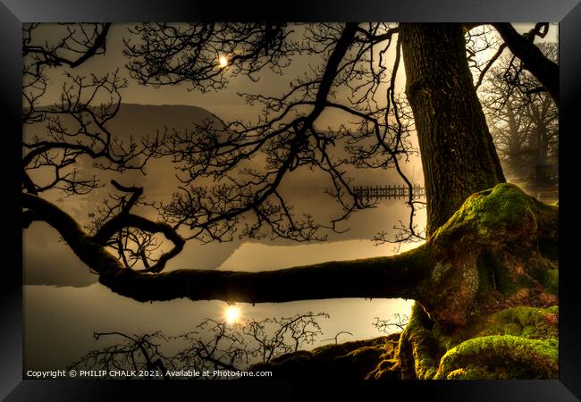 Mystical Coniston water in the lake district 420  Framed Print by PHILIP CHALK