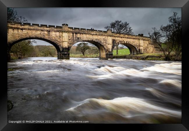 Aqueduct/bridge  over the river Wharfe in the Yorkshire dales  Framed Print by PHILIP CHALK